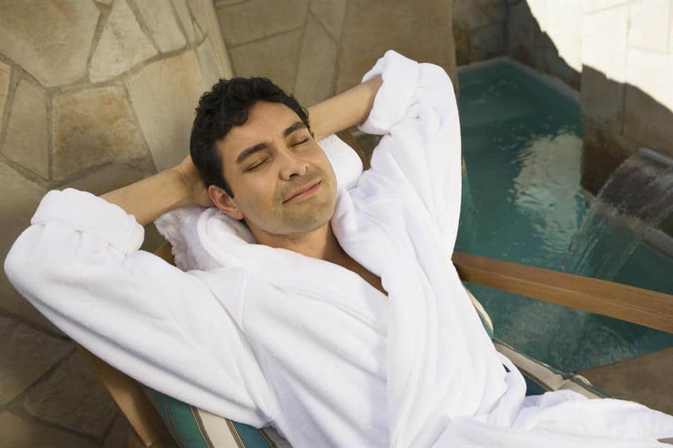 Man relaxing in silence