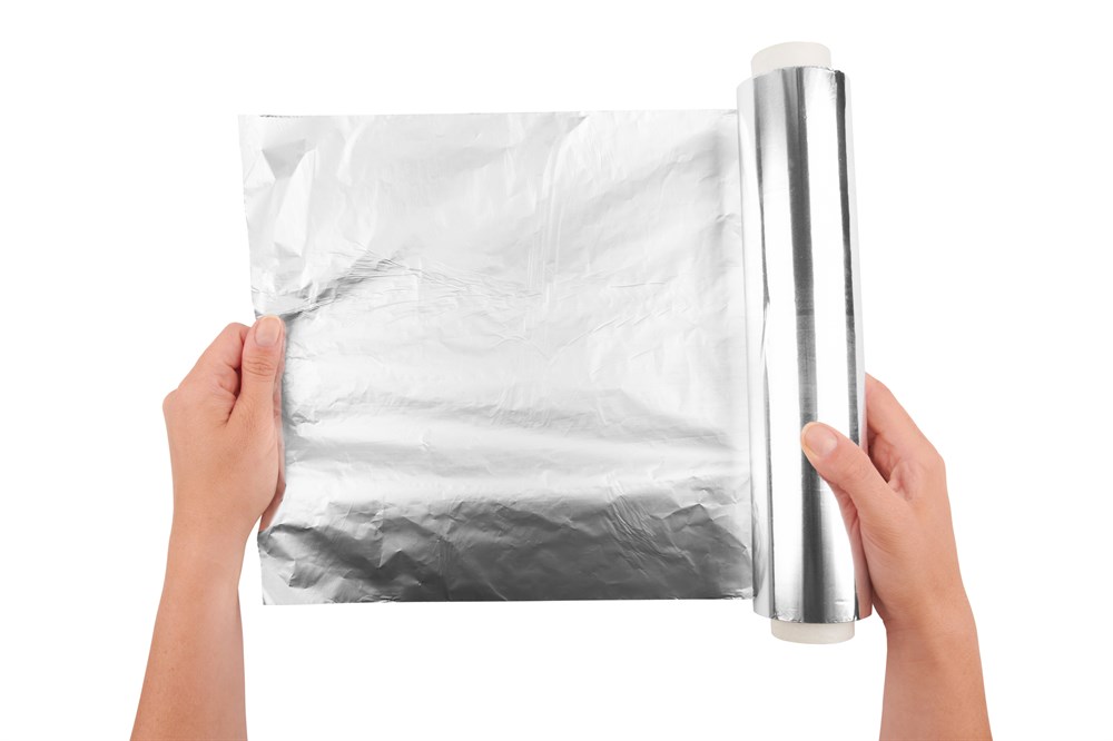Aluminum foil reflects heat